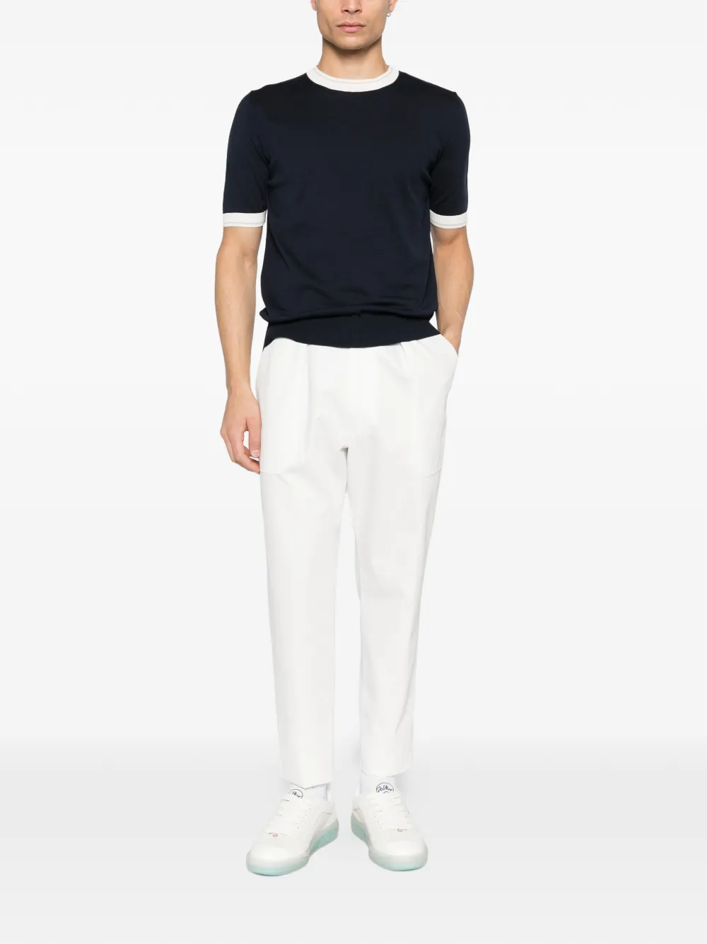 Eleventy crew-neck T-shirt - Blauw