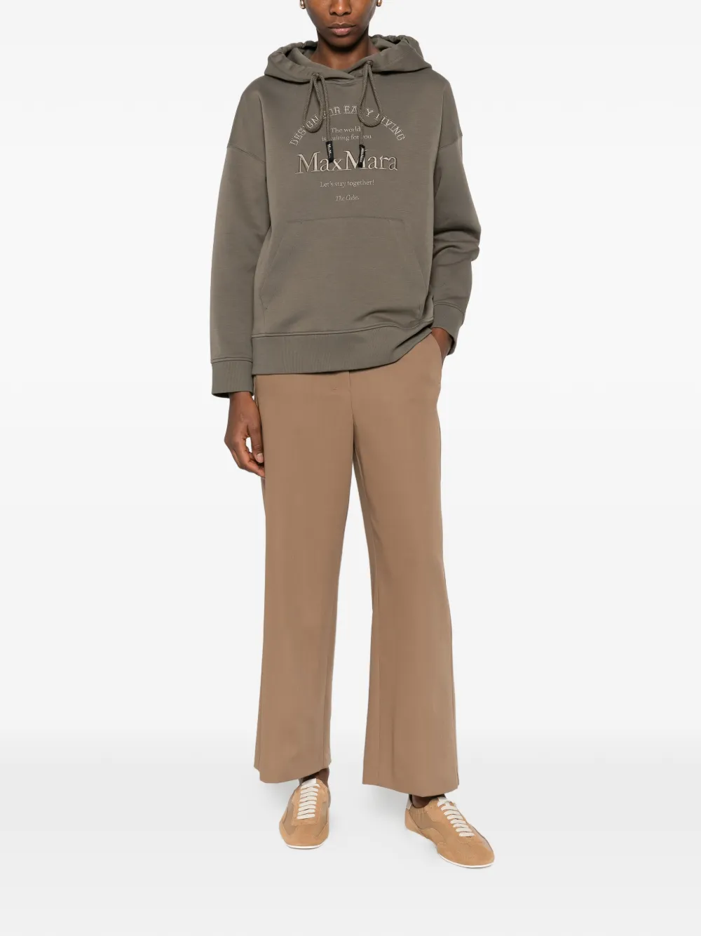 'S Max Mara logo-embroidered hoodie - Groen