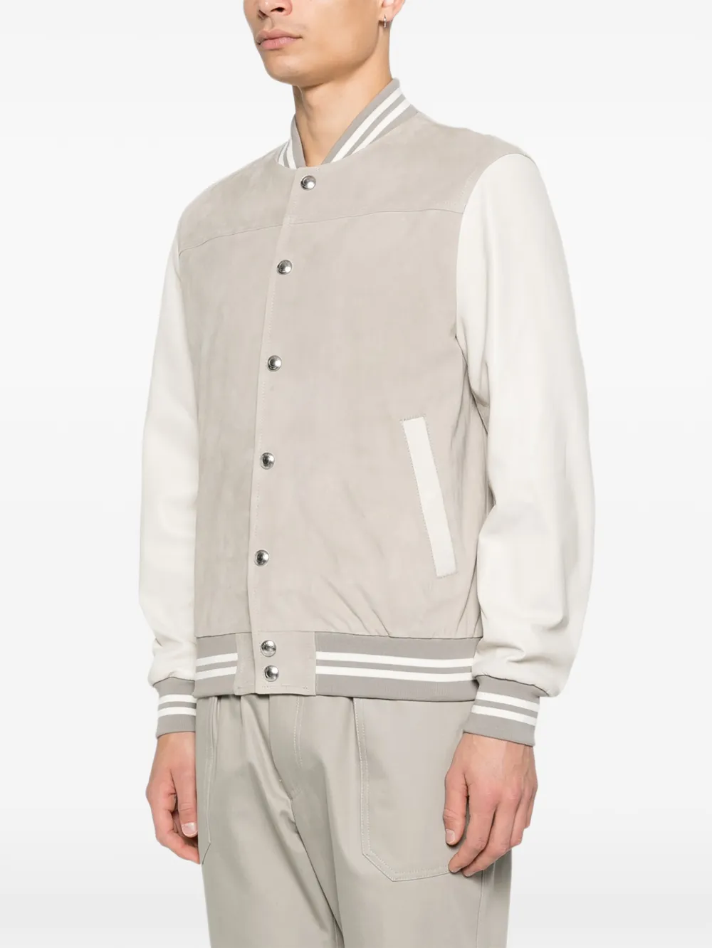  Eleventy Panelled Bomber Jacket - Green 