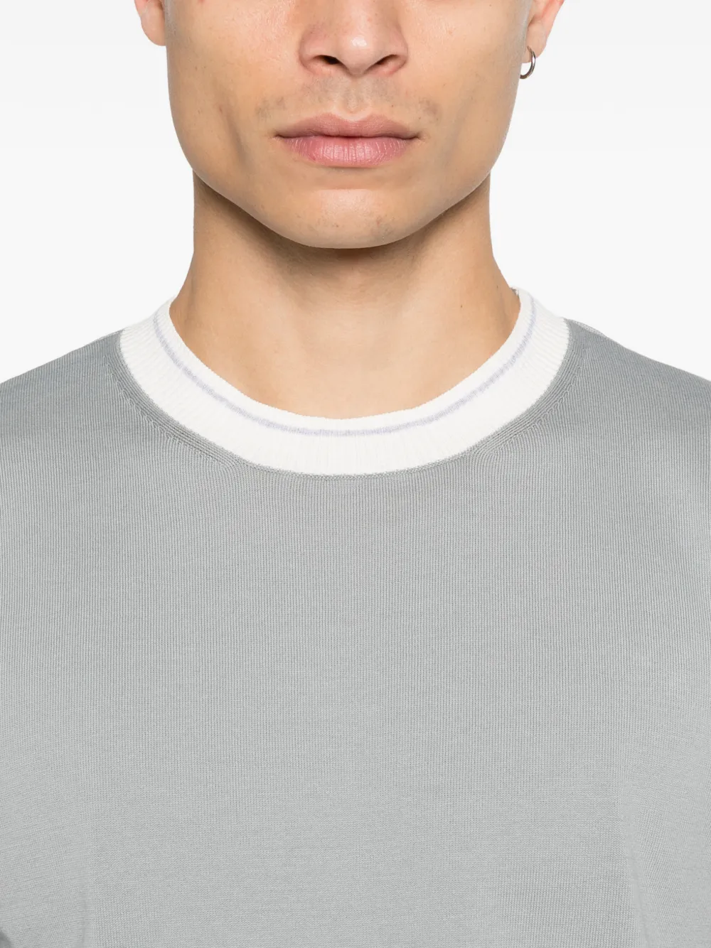Eleventy T-shirt met contrasterende afwerking Blauw