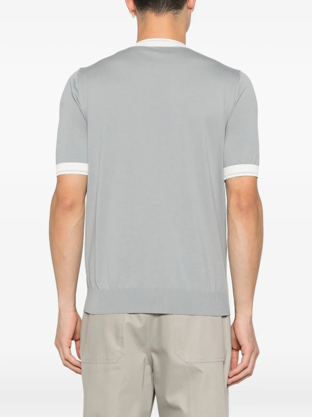 Eleventy T-shirt met contrasterende afwerking Blauw