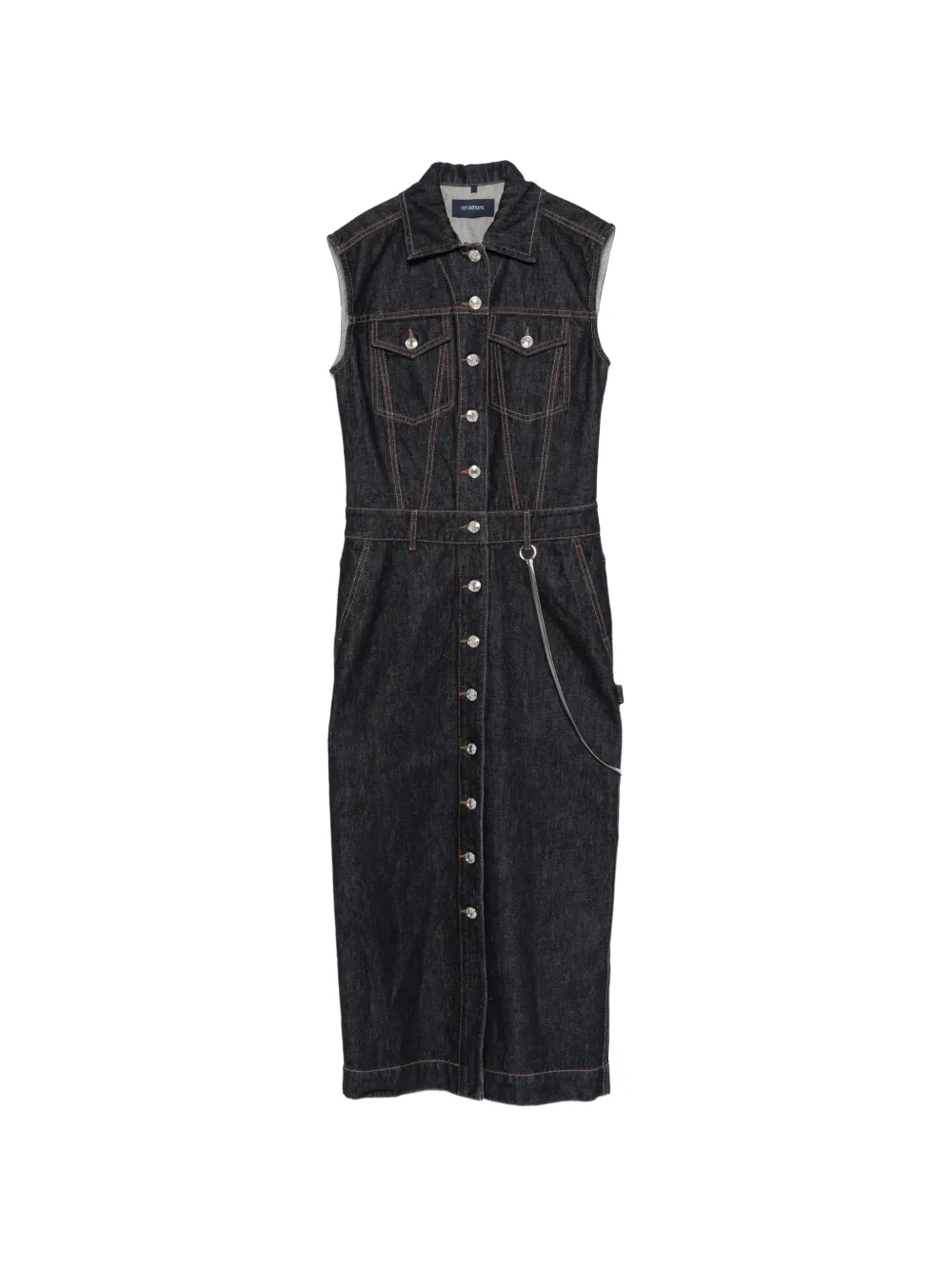 Sportmax button denim dress - Blu