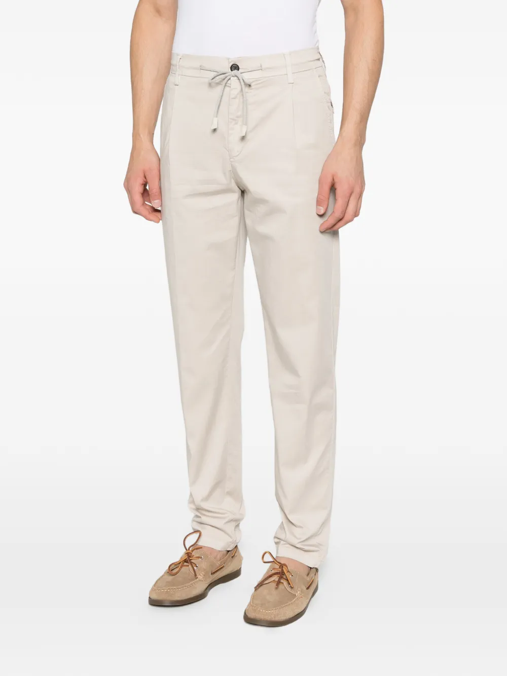 Eleventy Broek met trekkoordtaille Beige