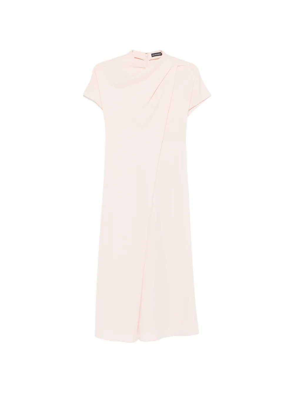 Emporio Armani draped short-sleeve midi dress - Pink