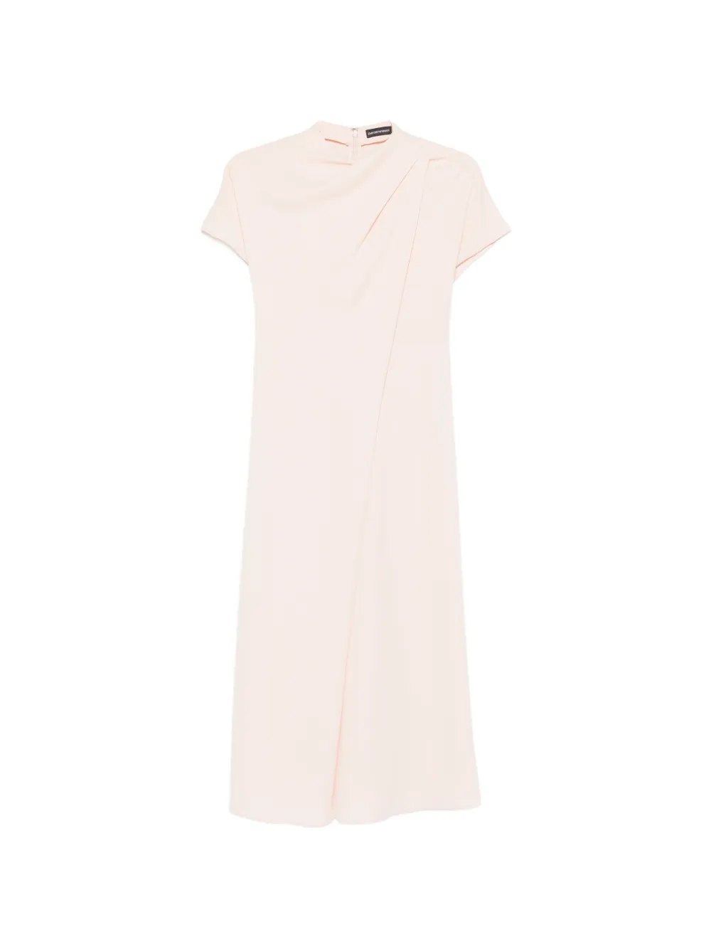 Emporio Armani draped short-sleeve midi dress - Rosa