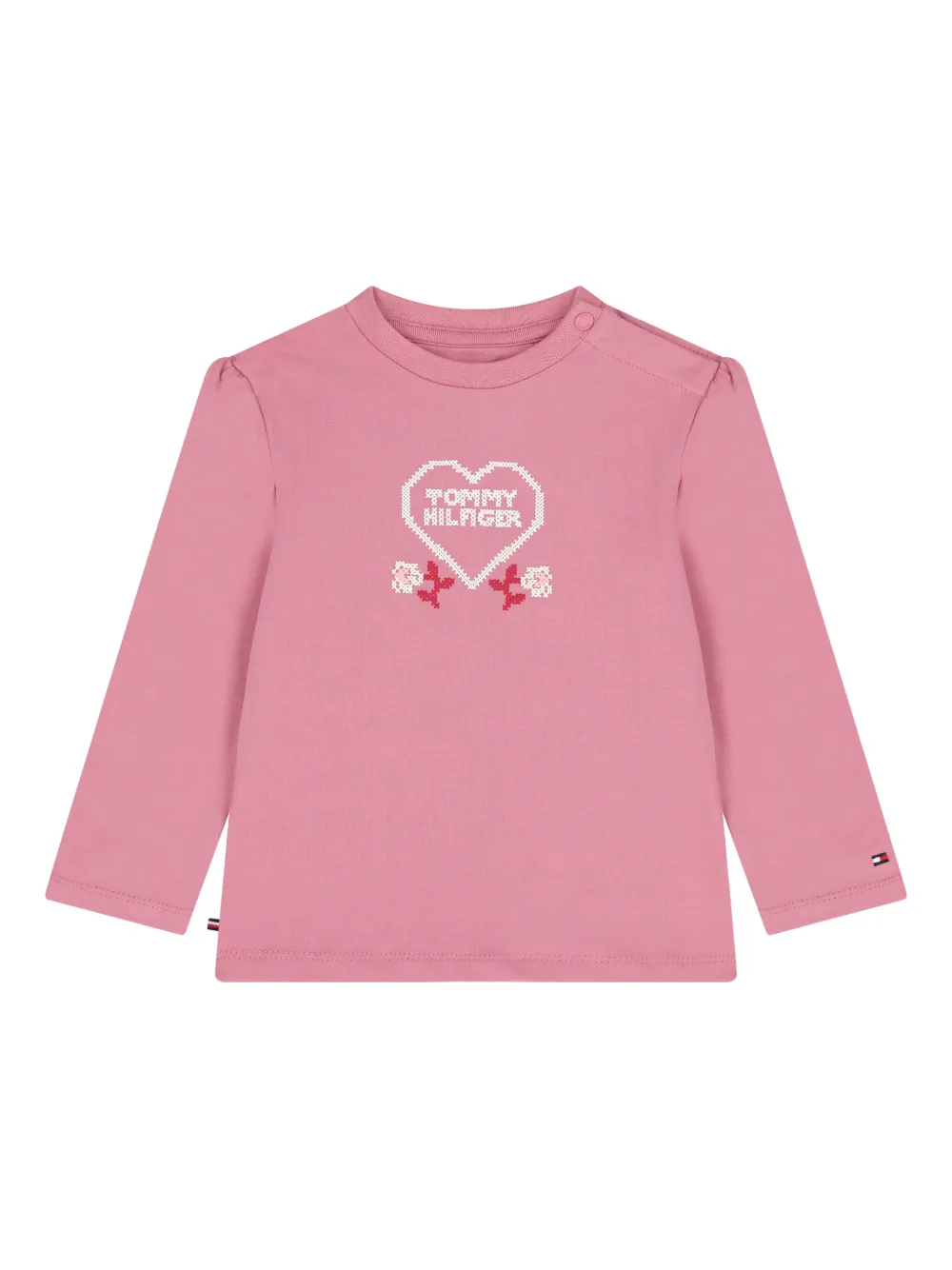 Tommy Hilfiger Junior embroidered long-sleeve top - Rosa