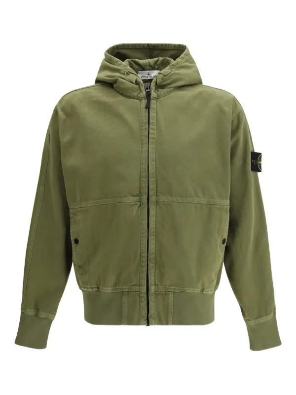 ストーンアイランド　stone フーテッドジャケット Stone Island フーデッド ジップジャケット | グリーン | FARFETCH JP