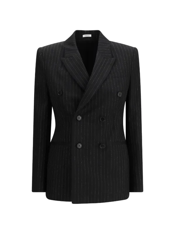 Alexander McQueen Pinstripe-print Double-breasted Blazer in Black
