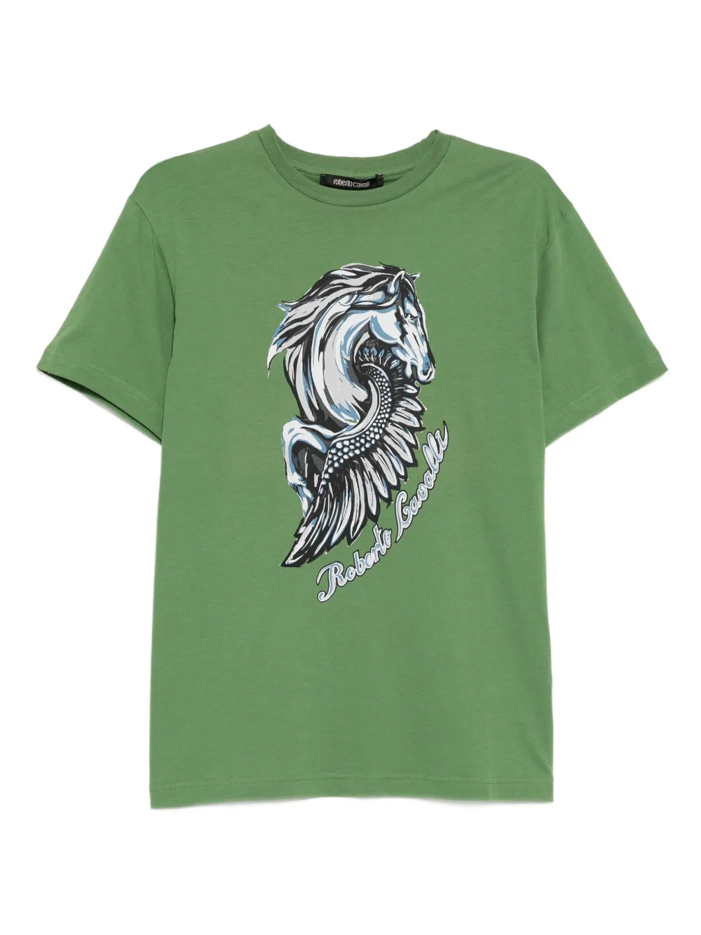 Roberto Cavalli graphic-print cotton T-shirt - Verde