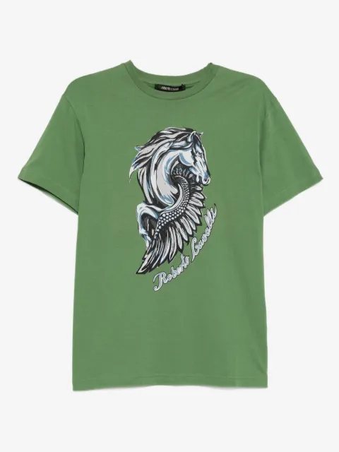 Roberto Cavalli playera de algodón con estampado gráfico