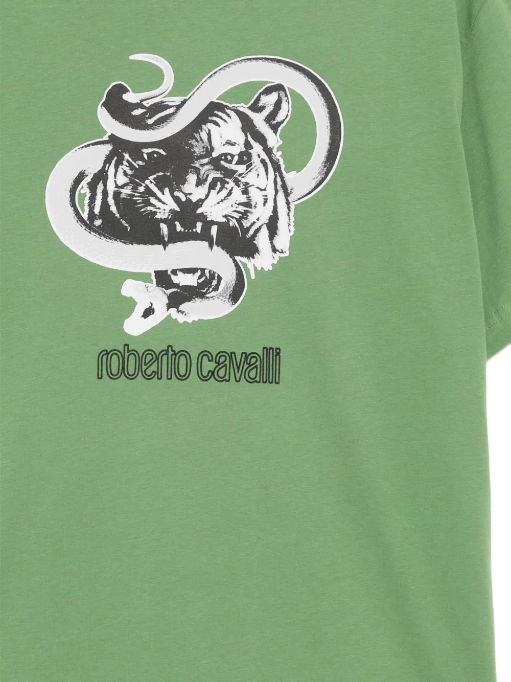 Roberto Cavalli Katoenen T-shirt met grafische print Groen