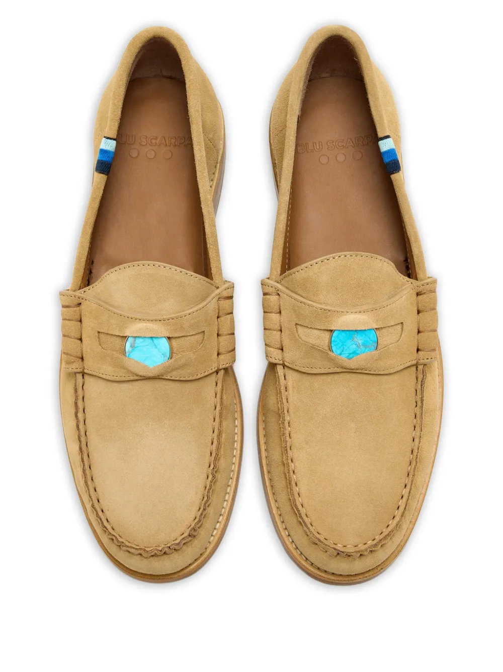 Blu Scarpa Loafers met turkoois Beige