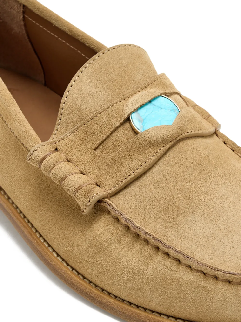Blu Scarpa Loafers met turkoois Beige