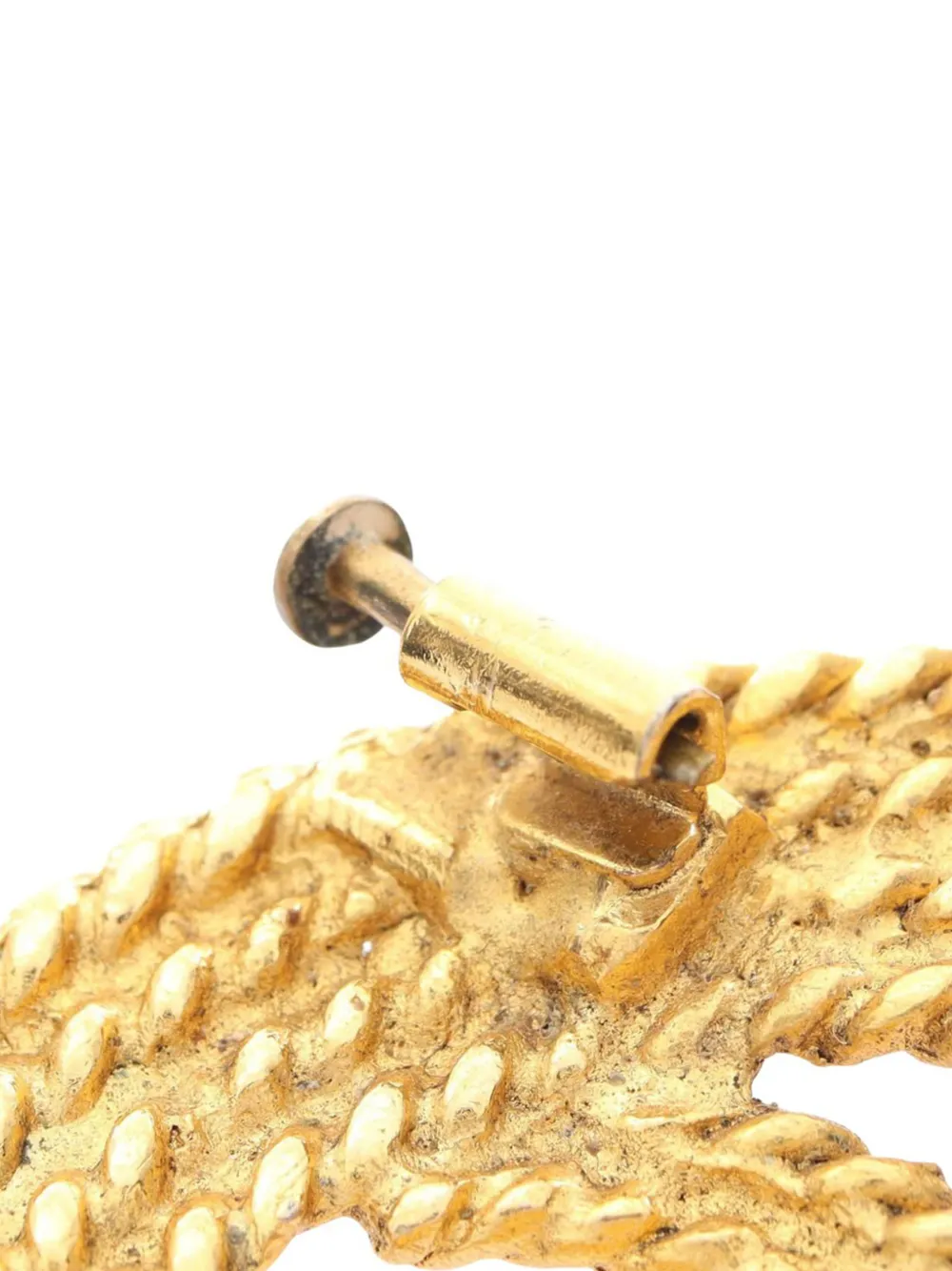 1980-1990 Gold Plated Cc Rope Brooch Costume Brooch