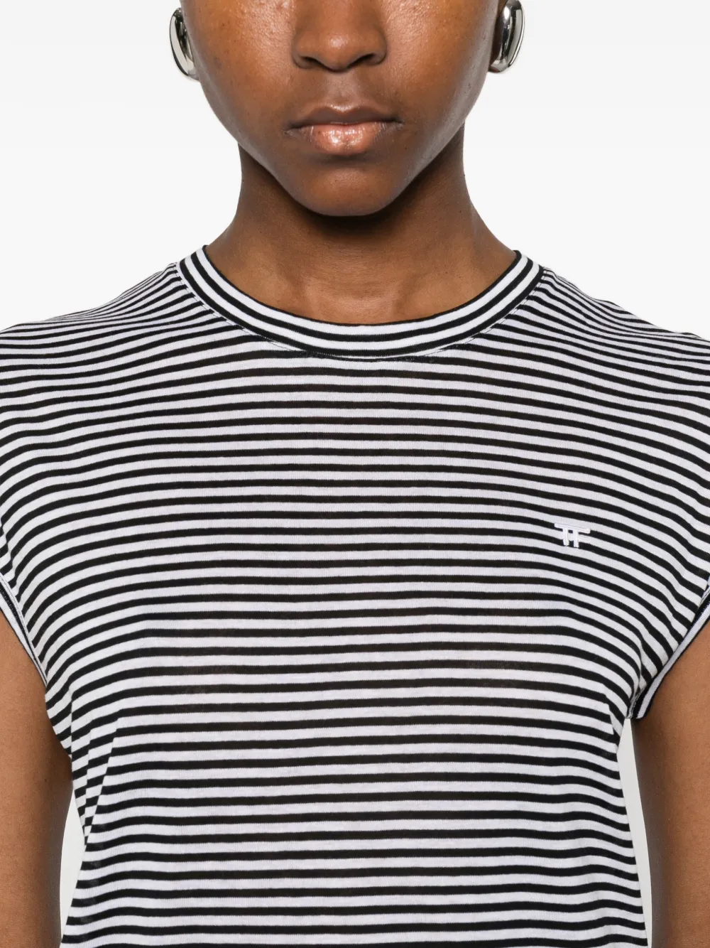TOM FORD Gestreept T-shirt Wit