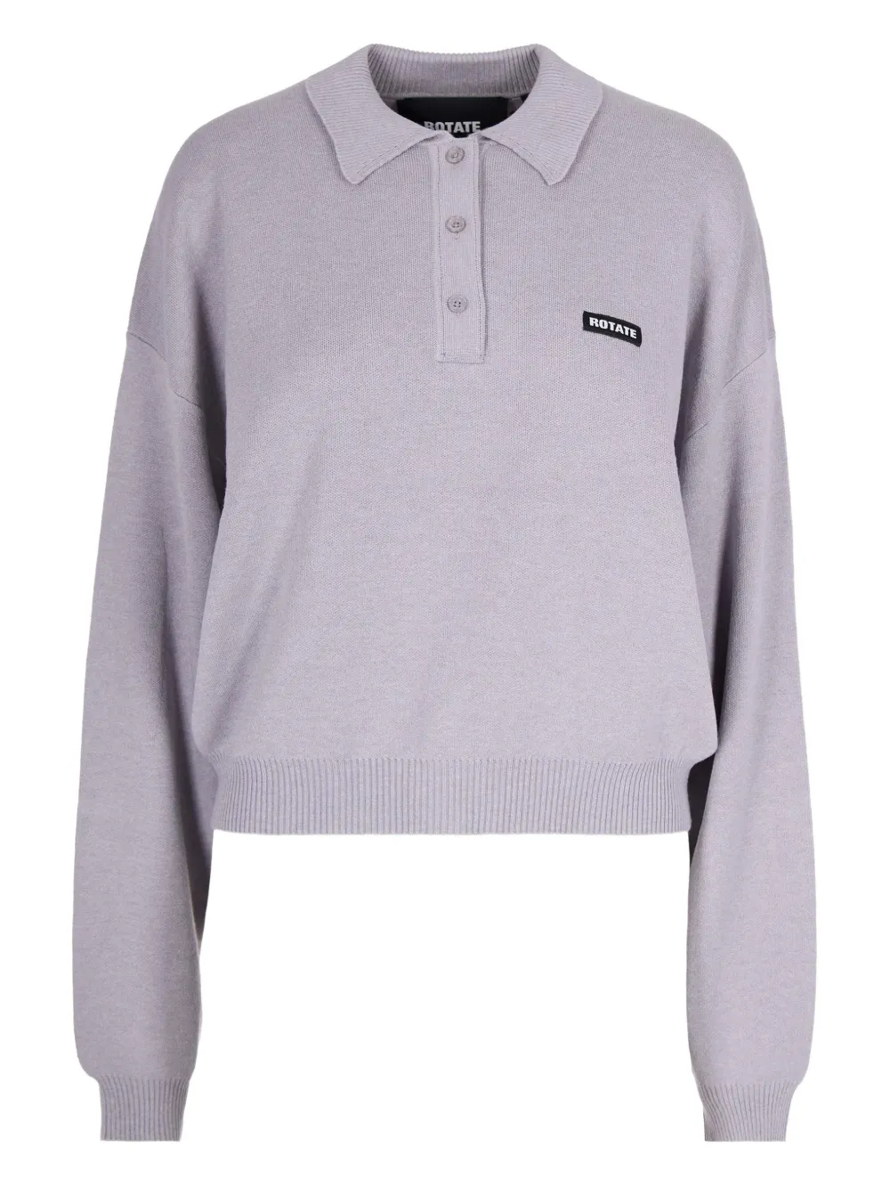 ROTATE BIRGER CHRISTENSEN Slinky Knit buttoned polo top - Grau