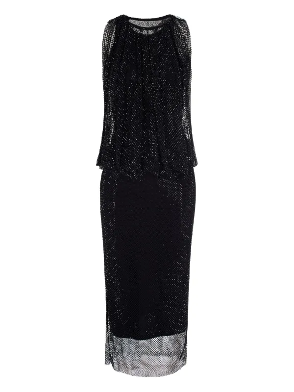 Sportmax Mesh Midi Dress in Black