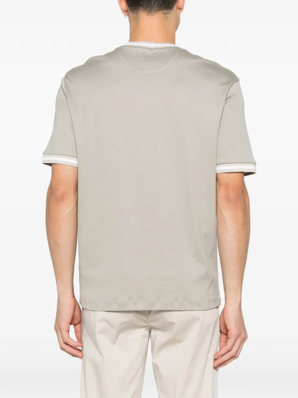 Eleventy T-shirt met geribbelde afwerking Groen