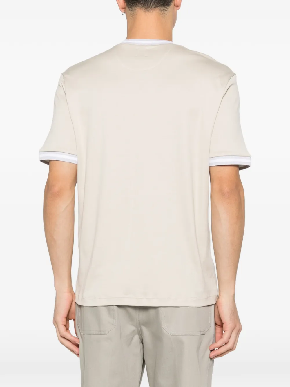 Eleventy T-shirt met geribbelde afwerking Beige