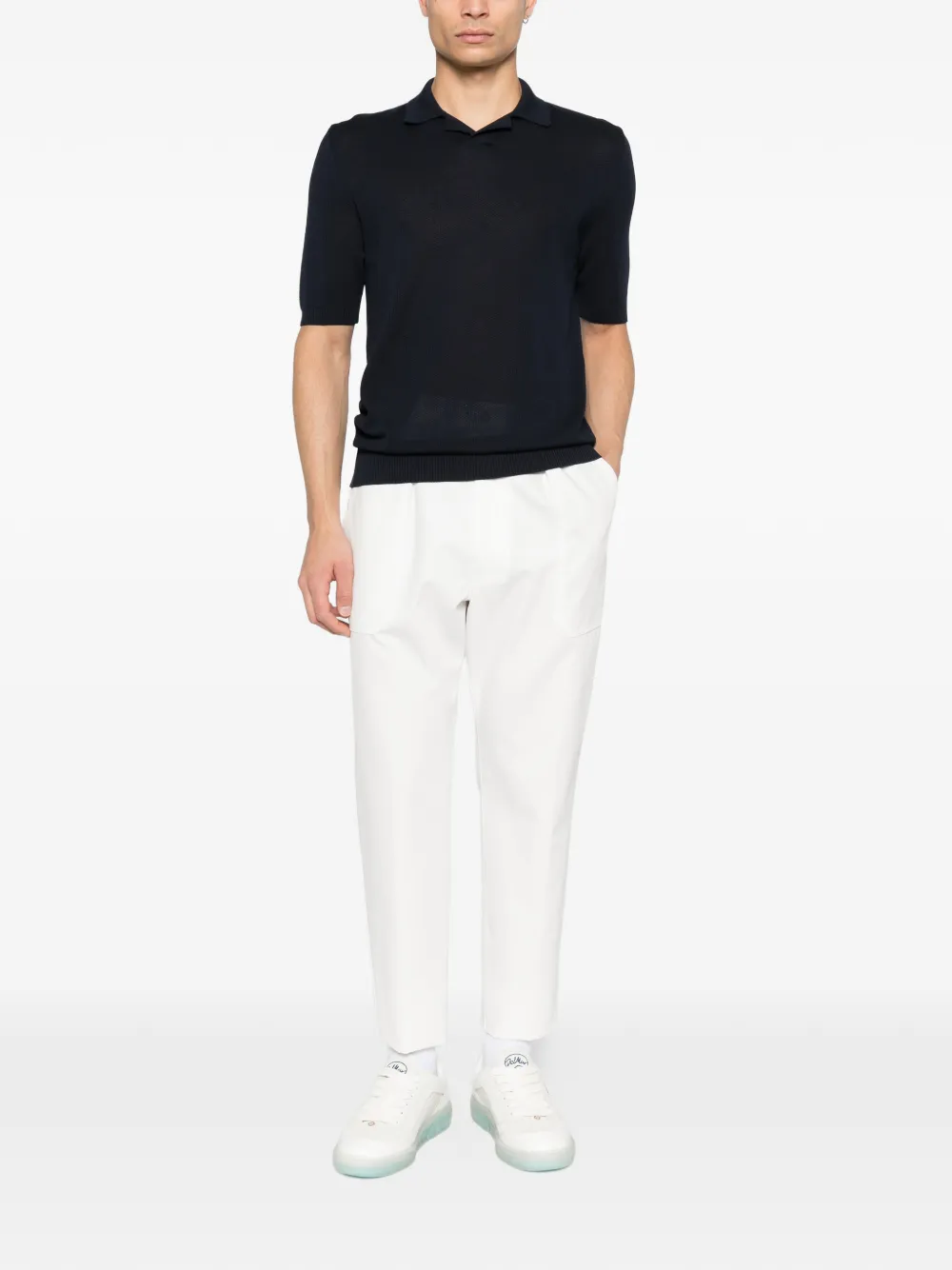 Eleventy fine-knit T-shirt - Blauw