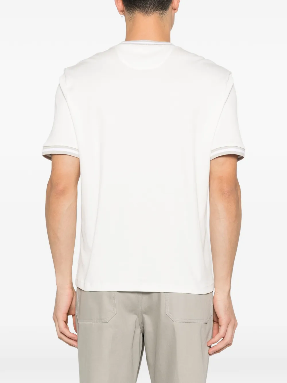 Eleventy T-shirt met geribbelde afwerking Wit