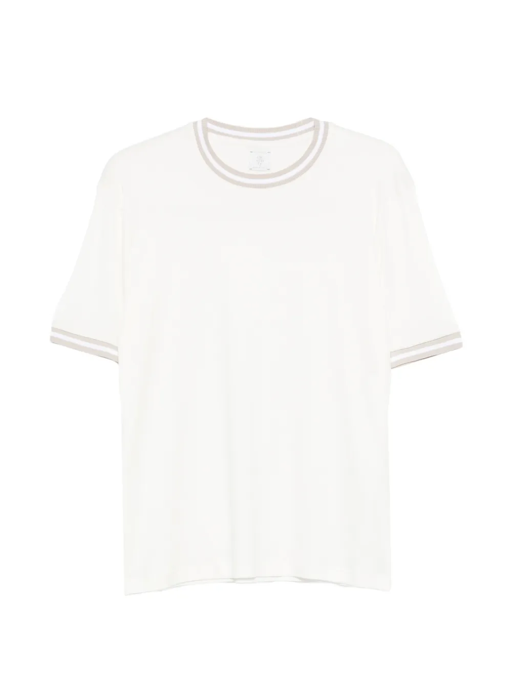 Eleventy ribbed-trim T-shirt - Bianco