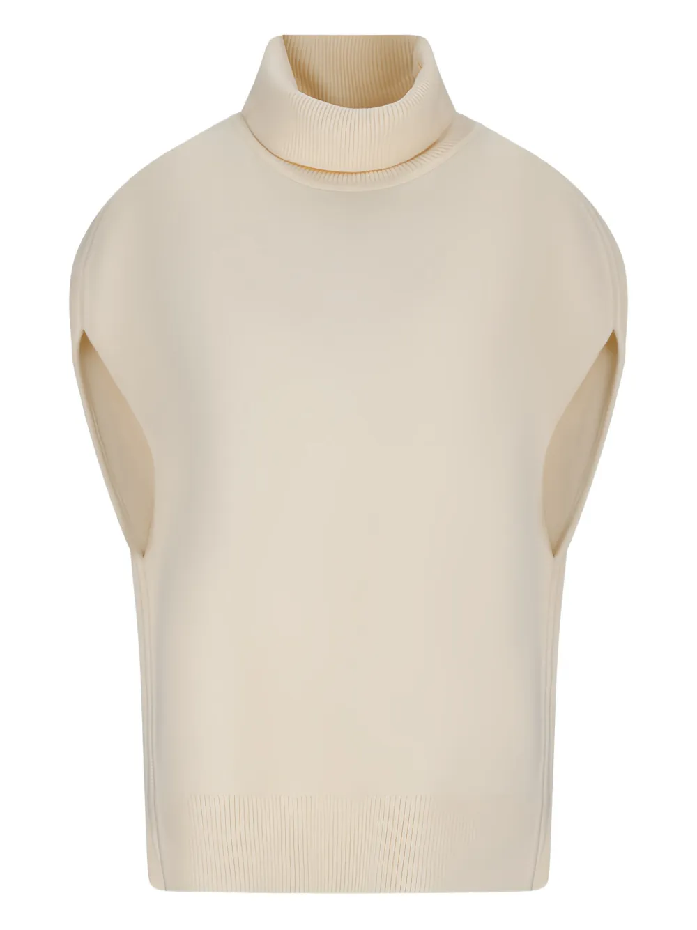 Totême Double-knit Roll-neck Cape In Neutral