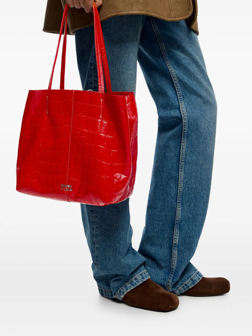 Medium Textured-Leather Tote Bag