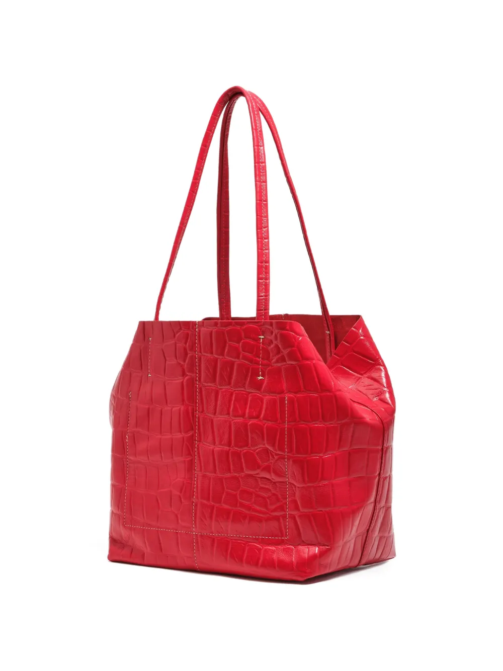 Medium Textured-Leather Tote Bag