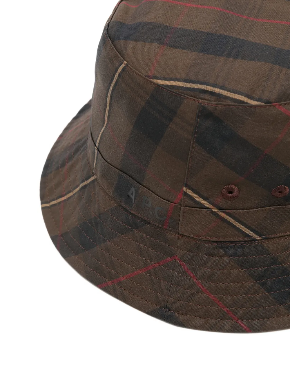  A.p.c. Plaid-pattern Bucket Hat - Brown 
