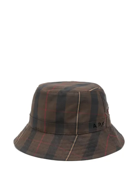 A.P.C. plaid-pattern bucket hat