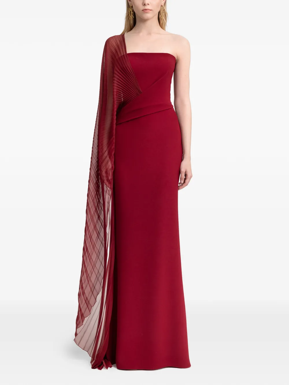 Gemy Maalouf Asymmetrische gedrapeerde maxi-jurk - Rood