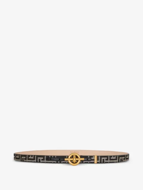 Balmain monogram-jacquard belt