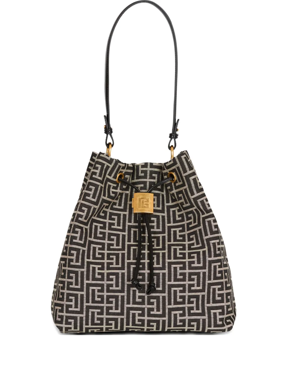 Balmain Zaino con monogramma jacquard - Nero