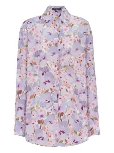 Balmain floral-print shirt