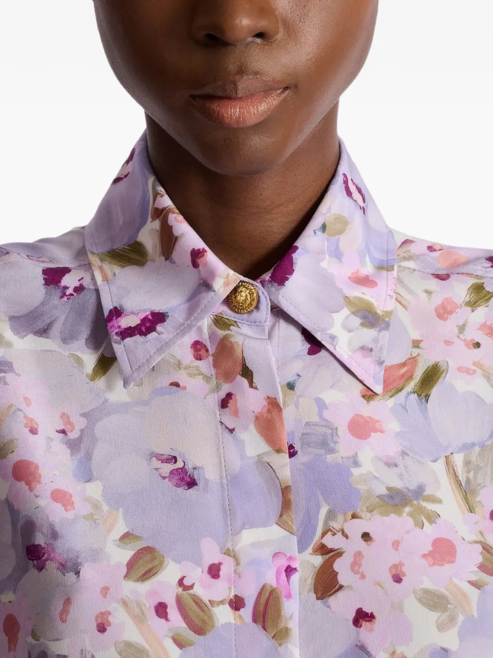 Balmain Shirt met bloemenprint Paars