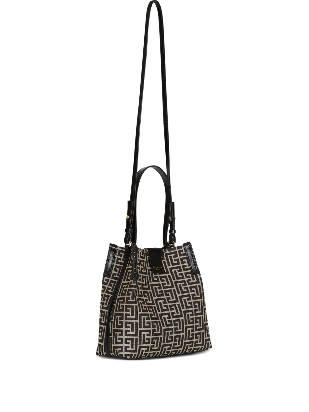 Balmain Borsa a secchiello Release jacquard - Nero