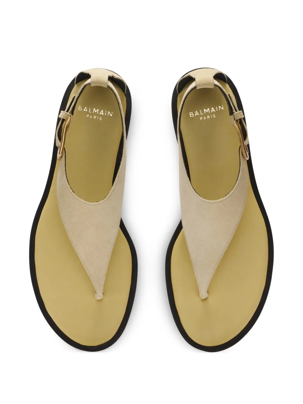 Balmain Anthem platte sandalen Beige