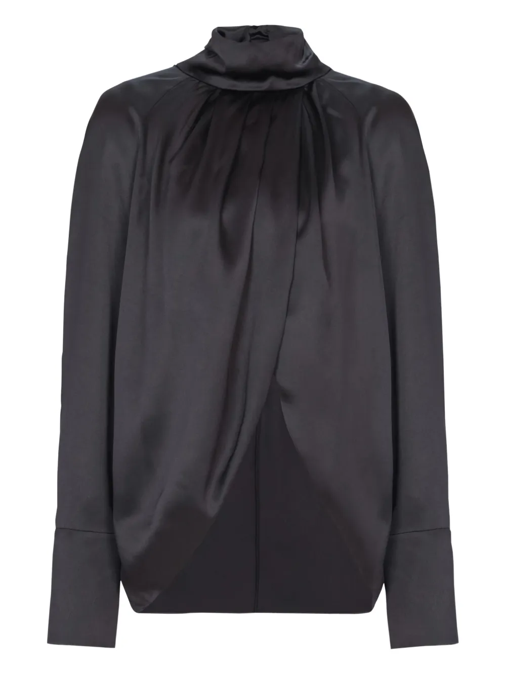 Balmain draped silk blouse - Black