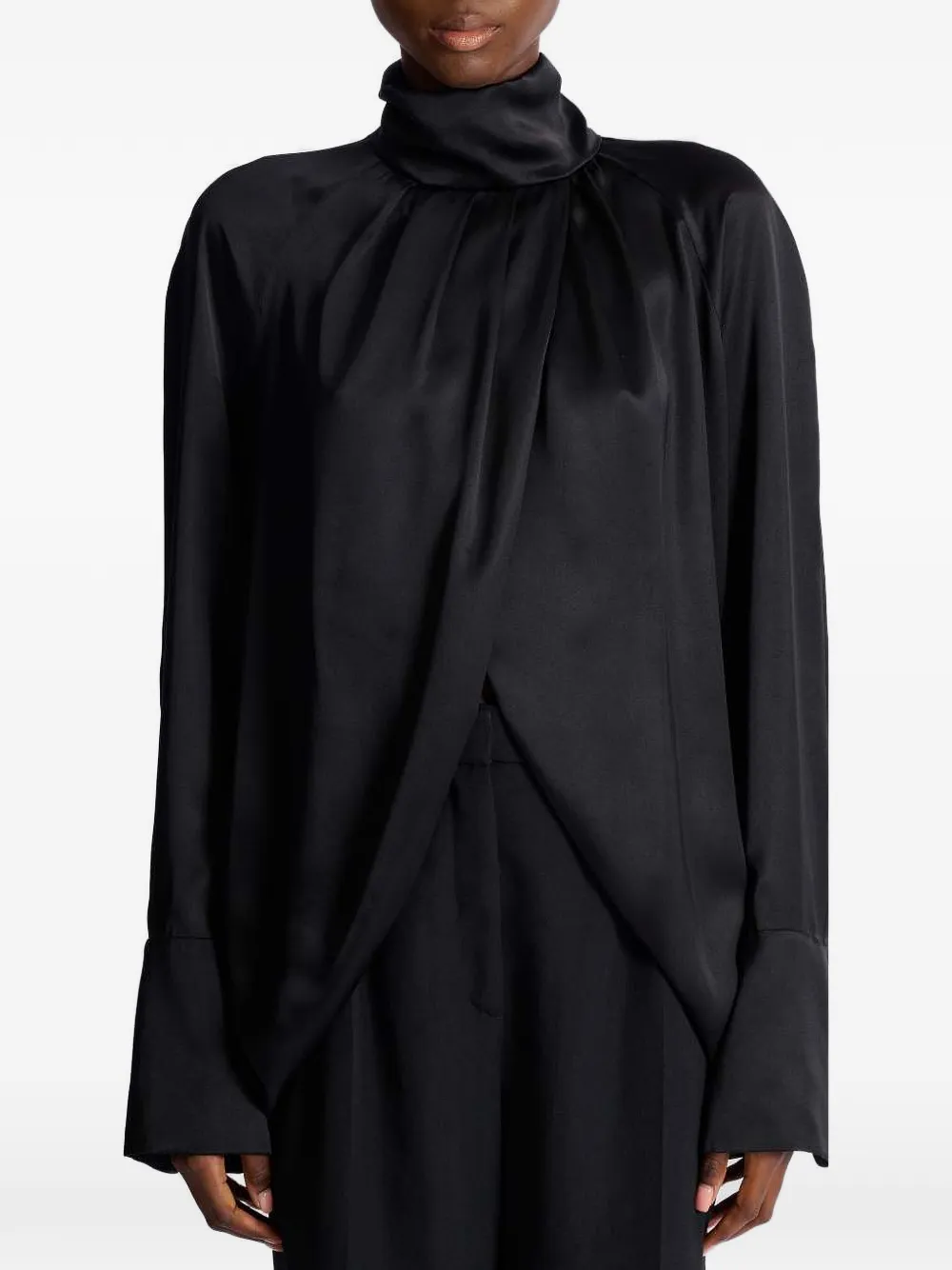 Balmain Gedrapeerde blouse Zwart