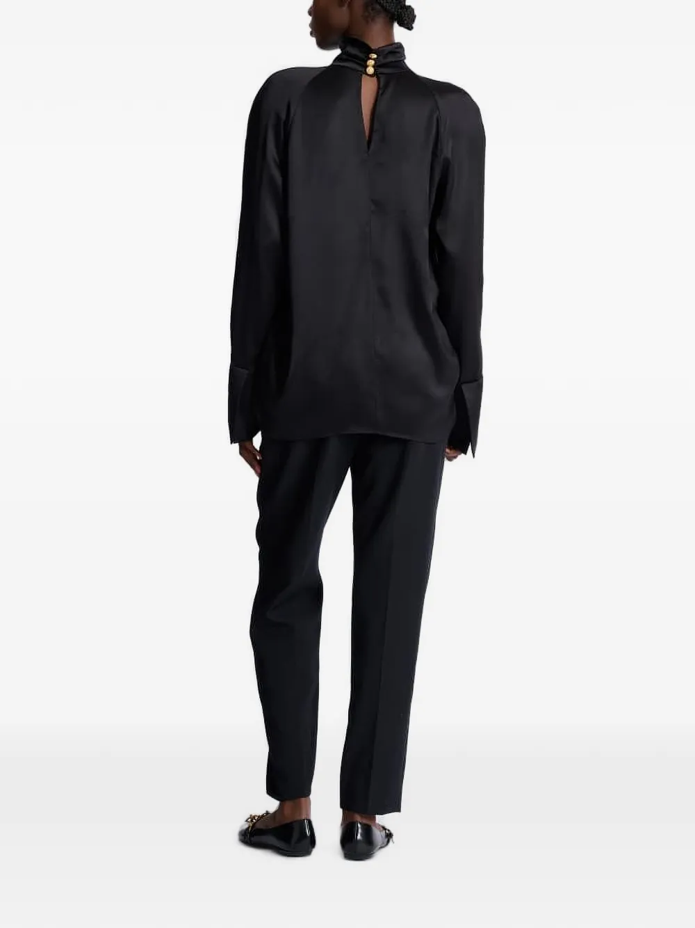 Balmain Gedrapeerde blouse Zwart