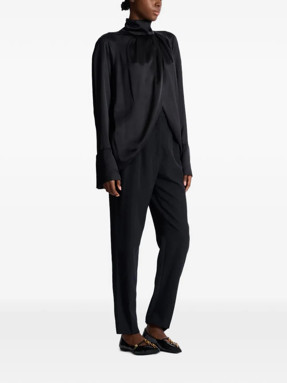 Balmain Gedrapeerde blouse Zwart