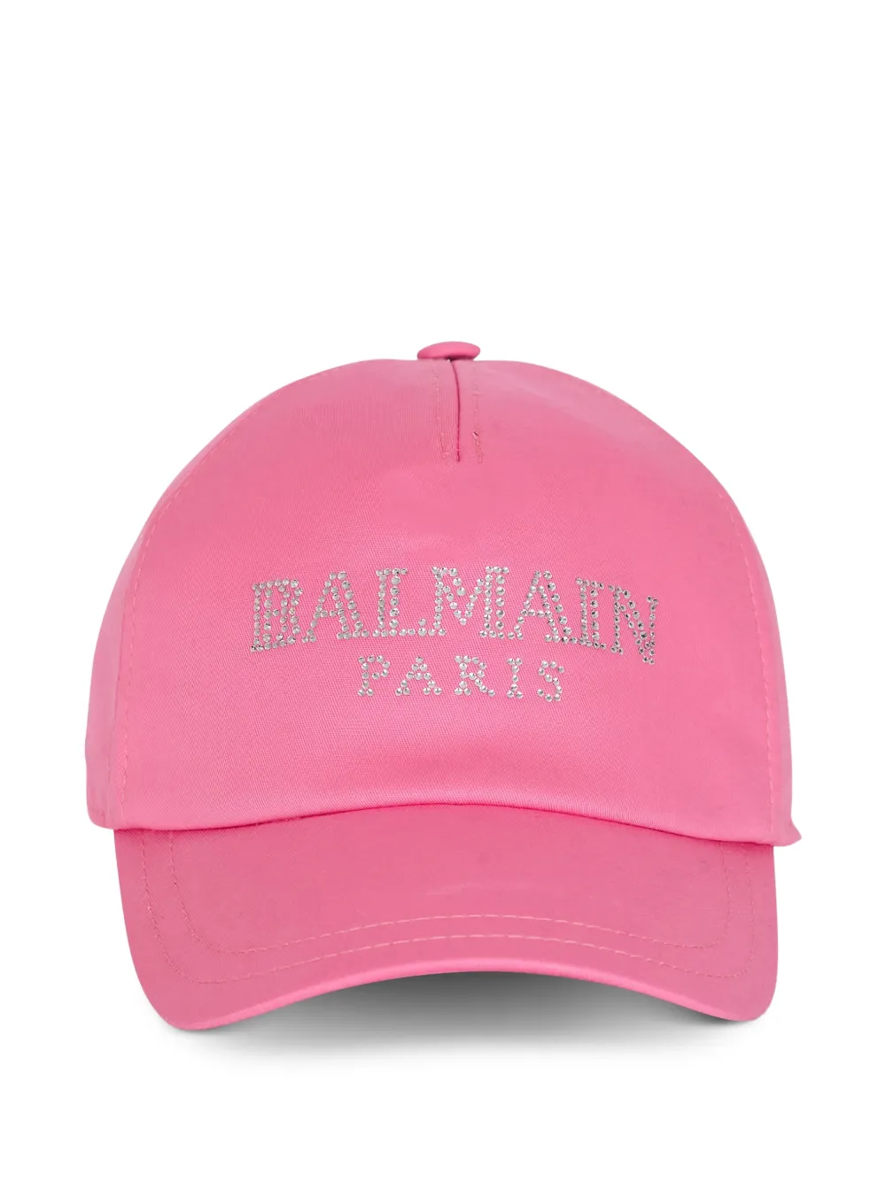 Balmain Kids Cappello da baseball con strass - Rosa