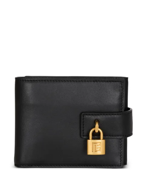 Balmain trifold padlock-detail wallet