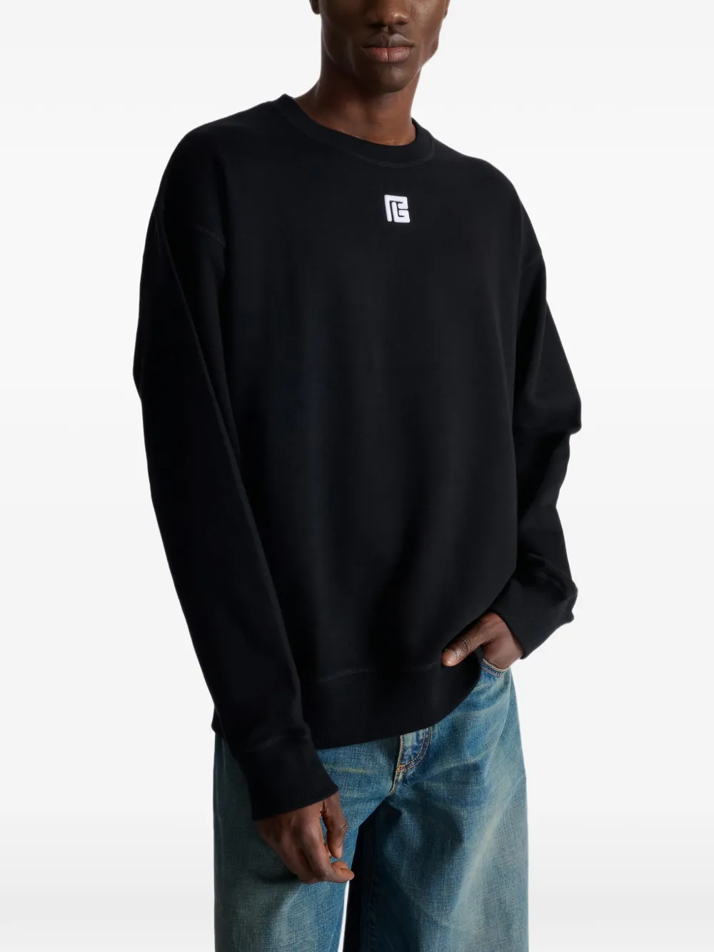  Balmain Logo-embroidered Sweater - Black 
