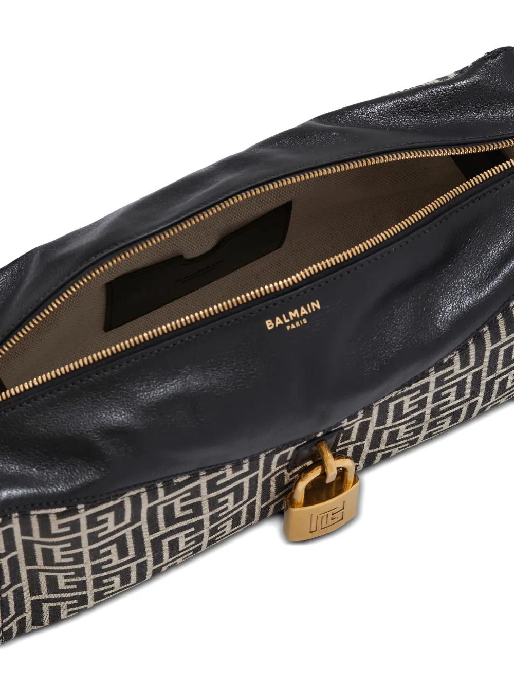 Balmain Pulse schoudertas met monogram jacquard Zwart
