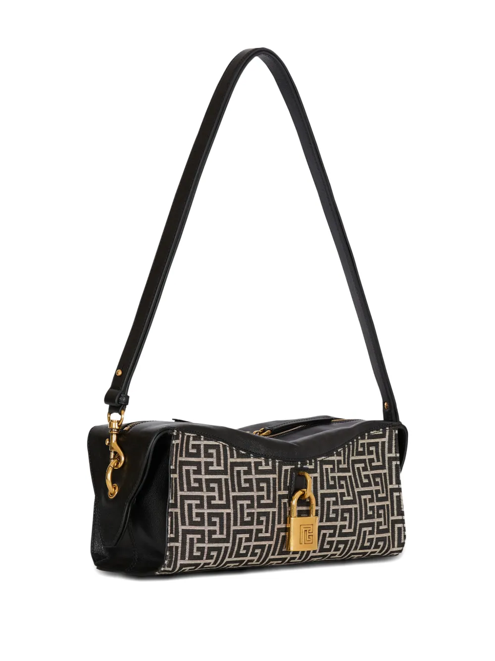 Balmain Pulse schoudertas met monogram jacquard Zwart
