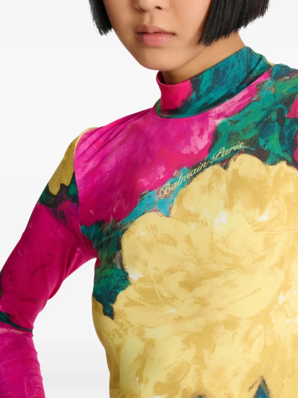 Balmain Top met rozenprint