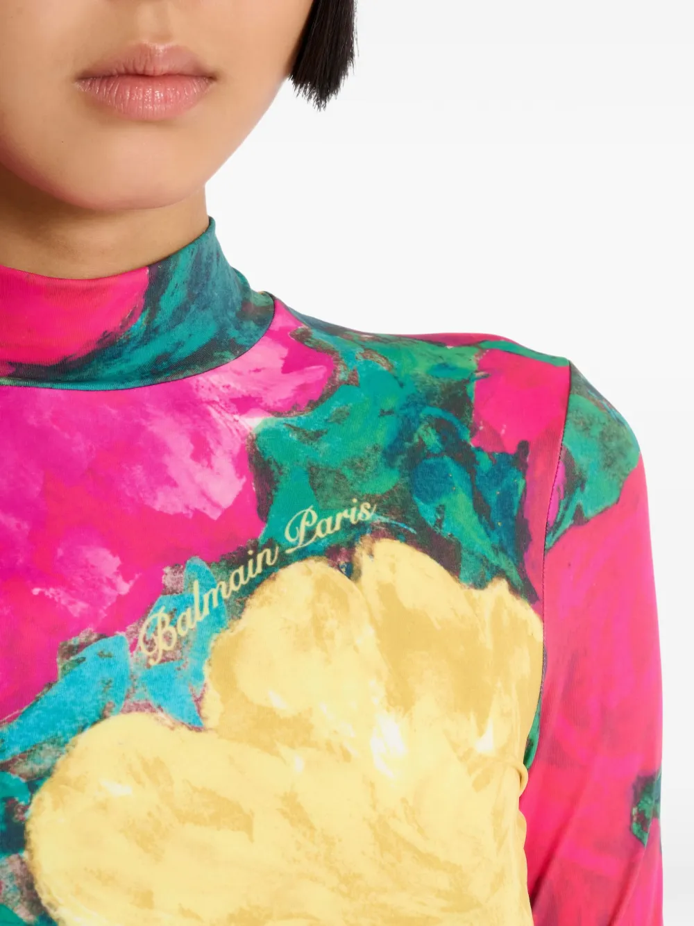 Balmain Top met rozenprint