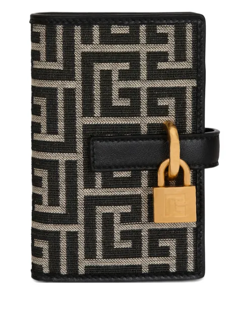 Balmain monogram jacquard wallet